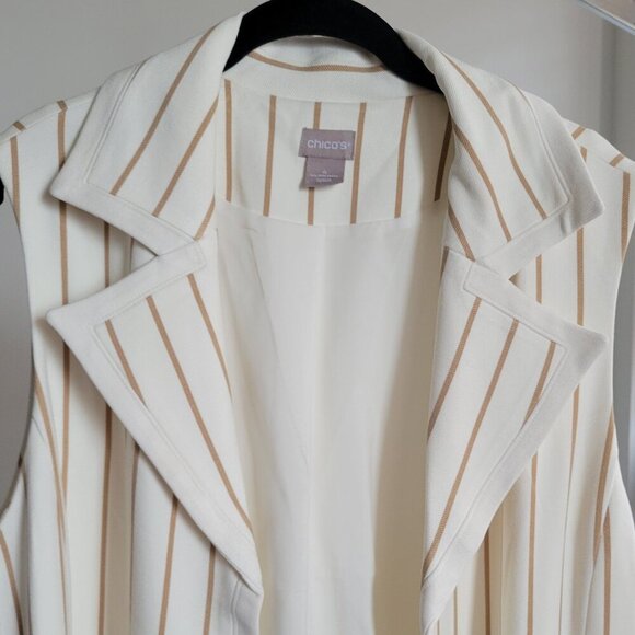 Chico's Jackets & Blazers - NWT CHICO Elongated Ponte Striped Vest/Jacket (Size: 4)